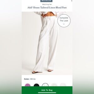 Abercrombie and Fitch Sloane Linen-Blend Pants